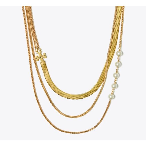 SOLD OUT!!  AUTHENTIC GOLD KIRA PEARL LAYERED NECKLACE!!! - Picture 1 of 8